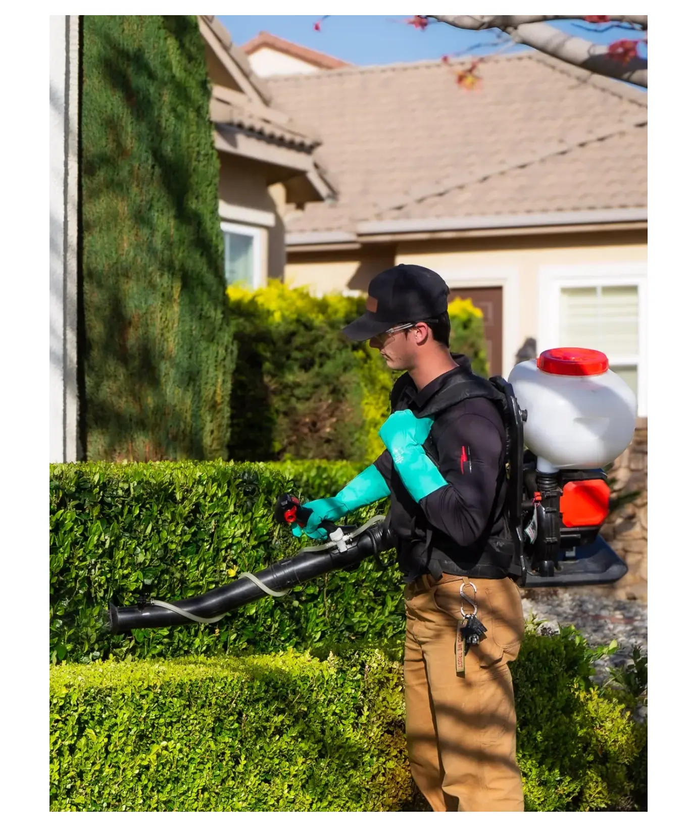 TruBug technician at a Central Valley home